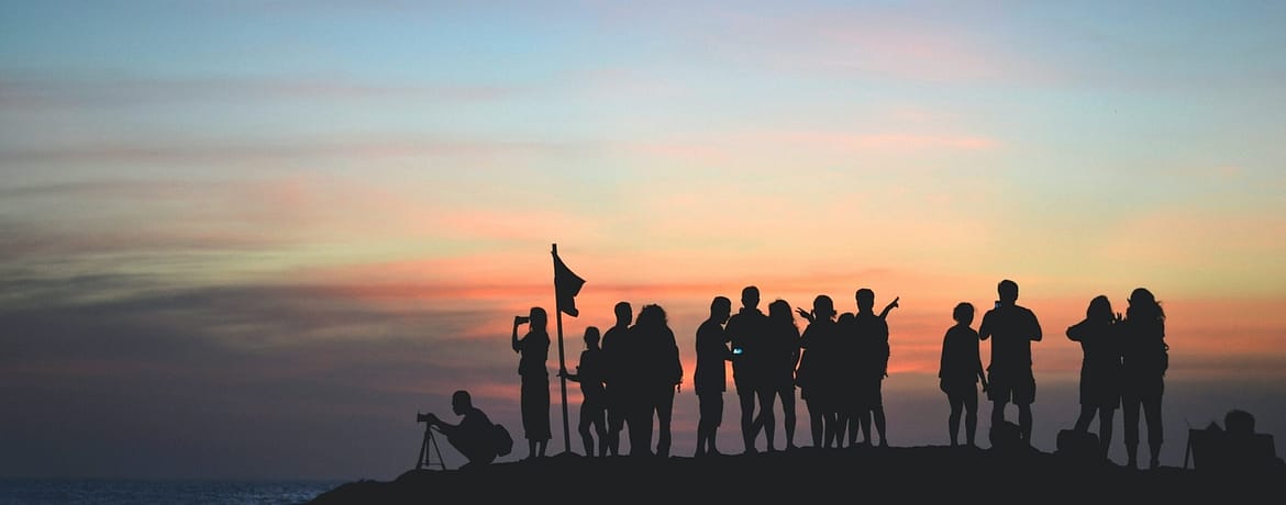 Gruppe am Strand